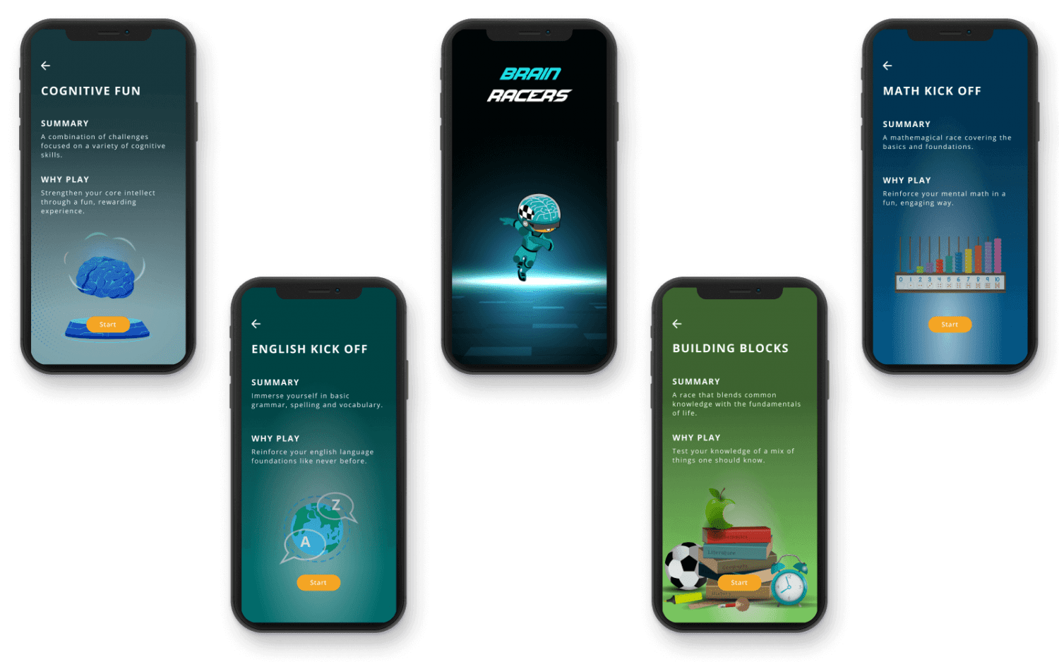 Brain racers iOS mobile app